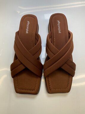 Jeffrey Campbell Women's Sun Sation Brown Square Toe Sandals 11